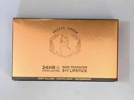 PRETTY COVER NON TRANSFER LIPSTICK GOLD (6 PCS)